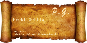 Prokl Gotlib névjegykártya